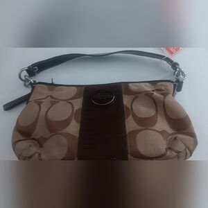 The MY  BEAUTIFUL COACH SIGNATURE SHOLDER/ HOBO BAG, BROWN/TAN.